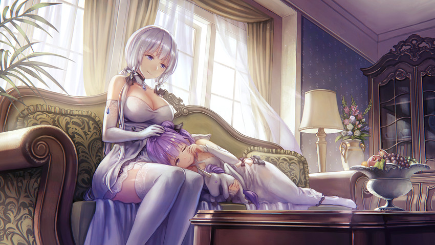 unicorn and illustrious (azur lane) drawn by anbe_yoshirou