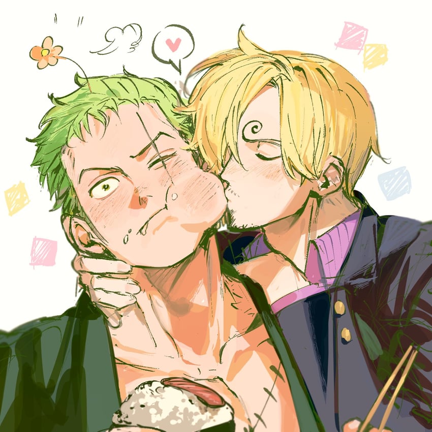roronoa zoro and sanji (one piece) drawn by ynnn_m