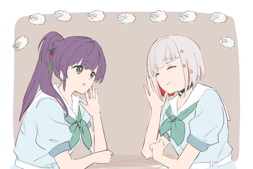 otomune kozue and yugiri tsuzuri (love live! and 1 more) drawn by muneta_(ntani_2)