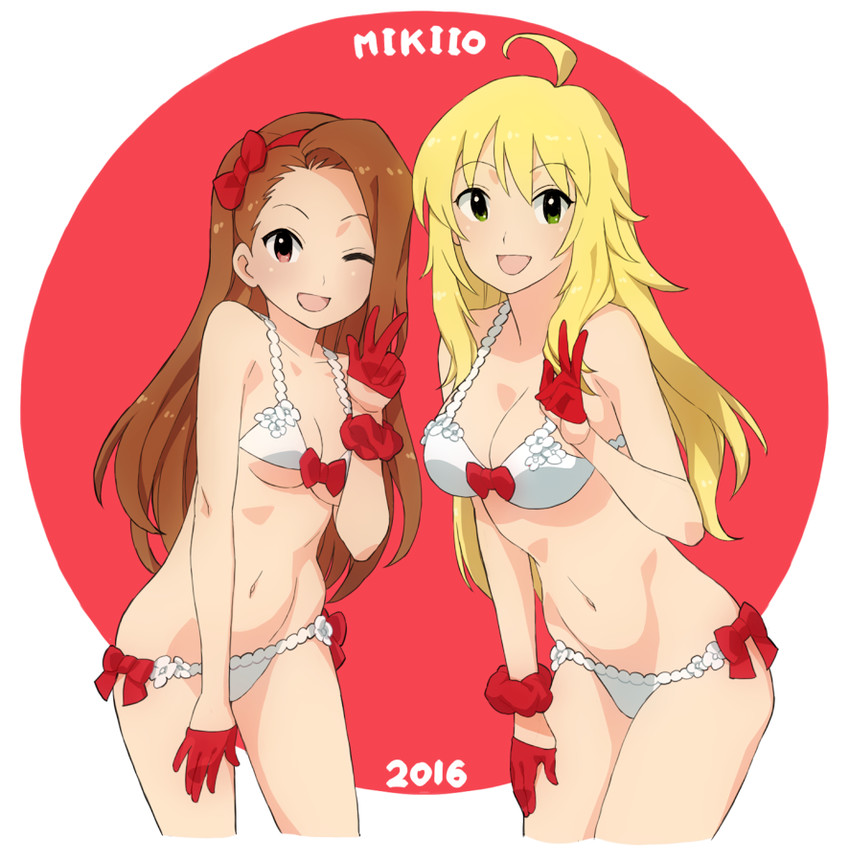 hoshii miki and minase iori (idolmaster) drawn by hisakawa_riho