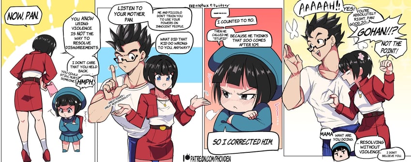 son gohan and pan (dragon ball and 2 more) drawn by dis_(dissketch)