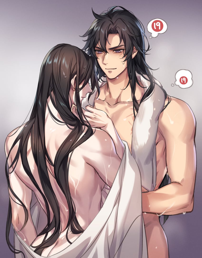 chu wanning and mo ran (erha he ta de bai mao shizun) drawn by zehel_az