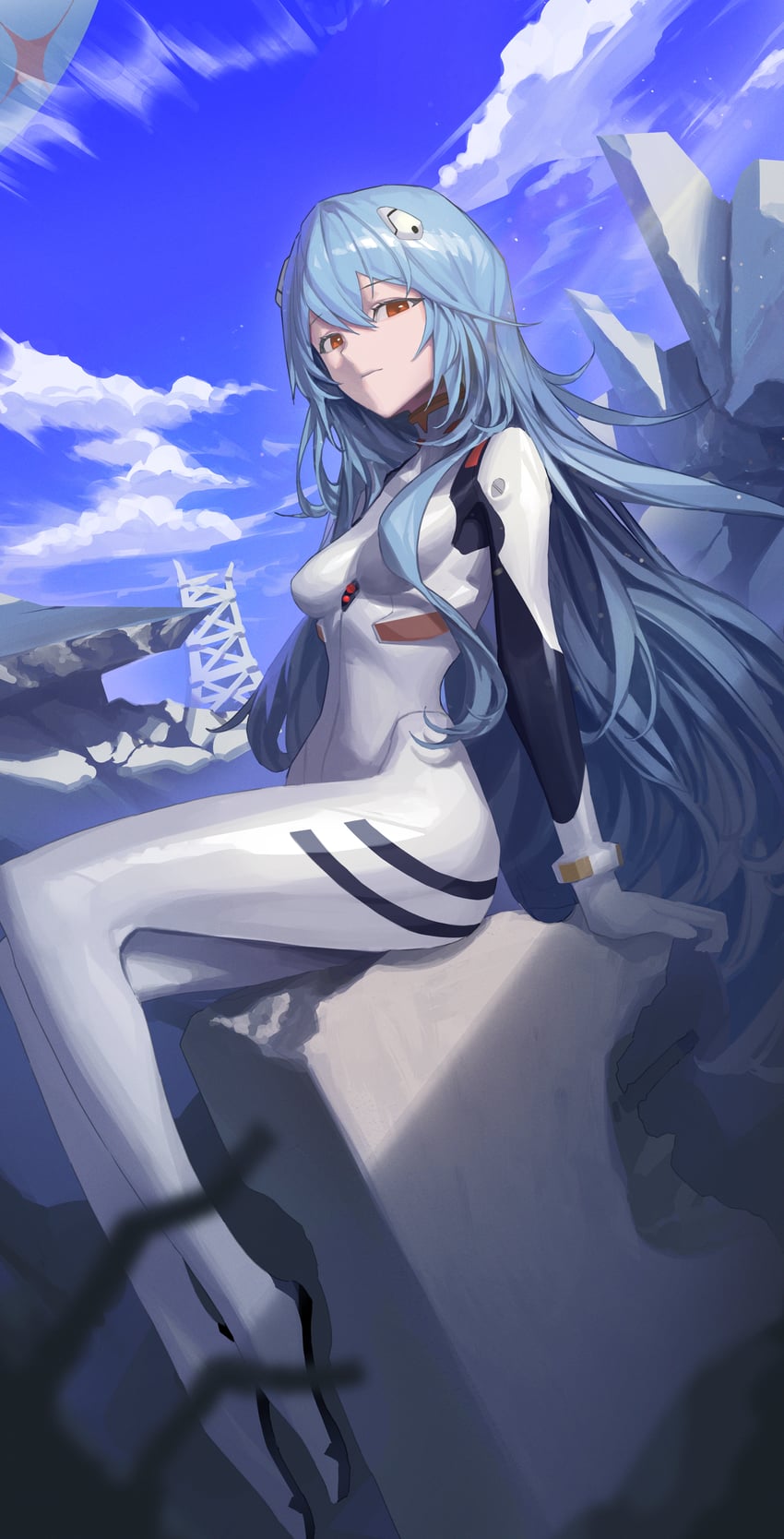ayanami rei (neon genesis evangelion and 2 more) drawn by veksoo
