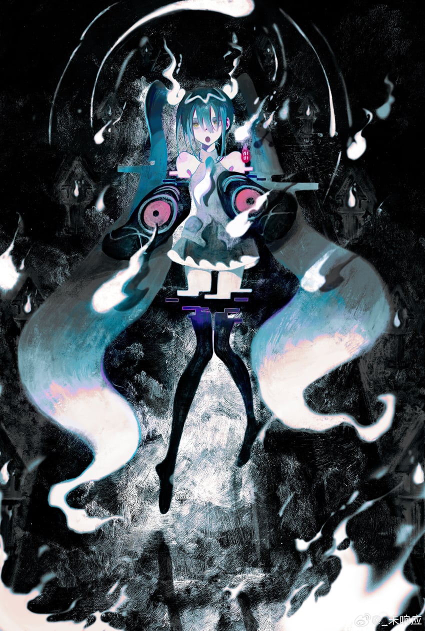 hatsune miku and ghost miku (pokemon and 2 more) drawn by weixiangying