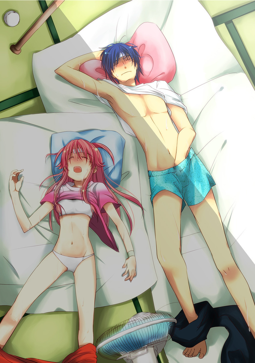 yui and hinata hideki (angel beats!) drawn by kimura_shiki