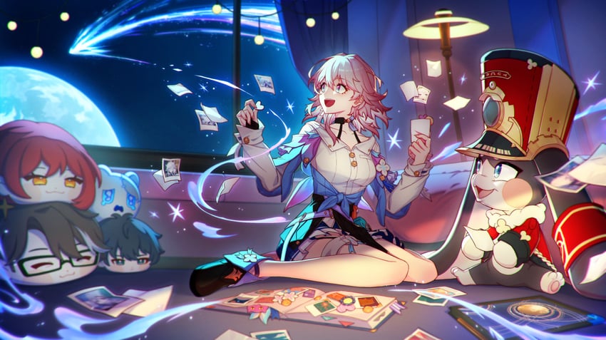 march 7th, dan heng, himeko, pom-pom, welt yang, and 1 more (honkai and 1 more) drawn by evansushi