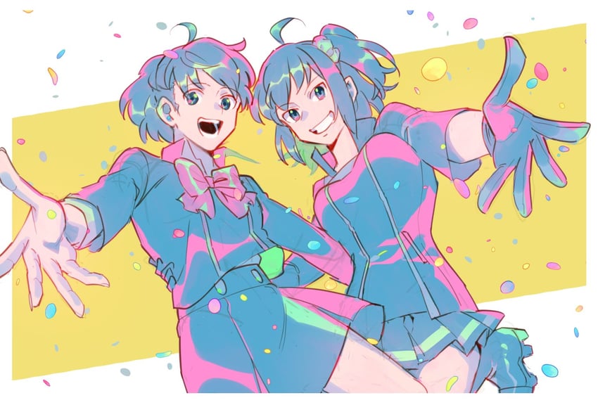 fujimaru ritsuka and shiomi kotone (fate and 4 more) drawn by ine_(goin)