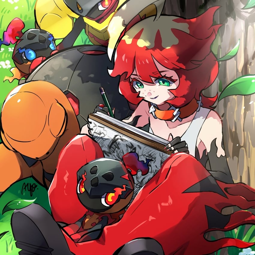 mela, torkoal, armarouge, and charcadet (pokemon and 1 more) drawn by ayo_(ayosanri009)