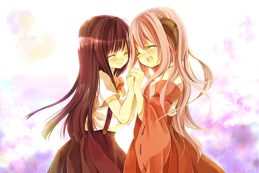 furude rika and hanyuu (higurashi no naku koro ni) drawn by ringo_komachi