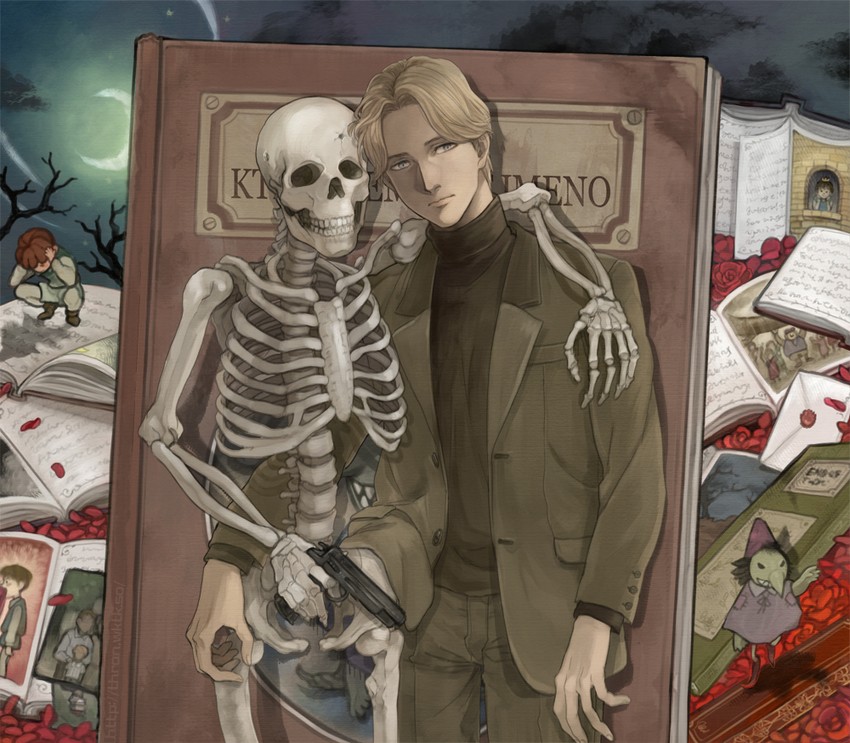 johan liebert and the monster without a name (monster) drawn by hinoakimitsu