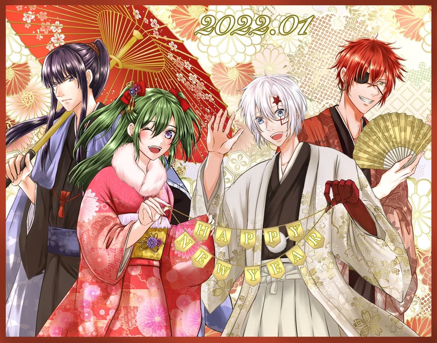 lenalee lee, allen walker, kanda yuu, and lavi (d.gray-man) drawn by mimo0211