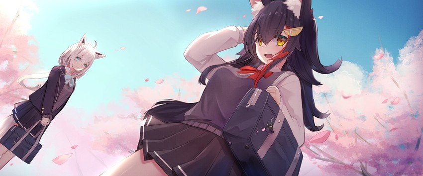 shirakami fubuki, ookami mio, oruyanke, and miochun (hololive) drawn by yukidaruma718