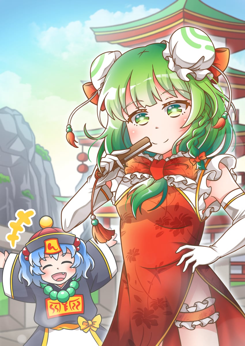 kawashiro nitori and kagiyama hina (touhou) drawn by hayo_(qudtjr4682)