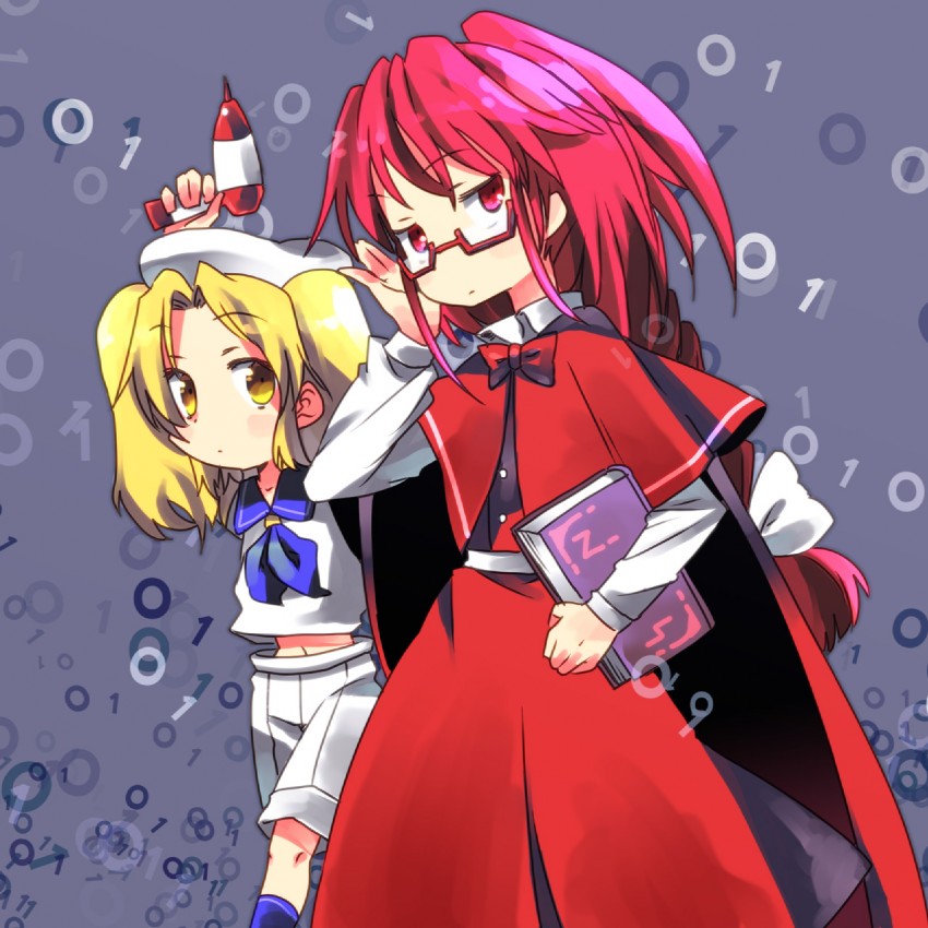 okazaki yumemi and kitashirakawa chiyuri (touhou) drawn by hachi_(8bit_canvas)