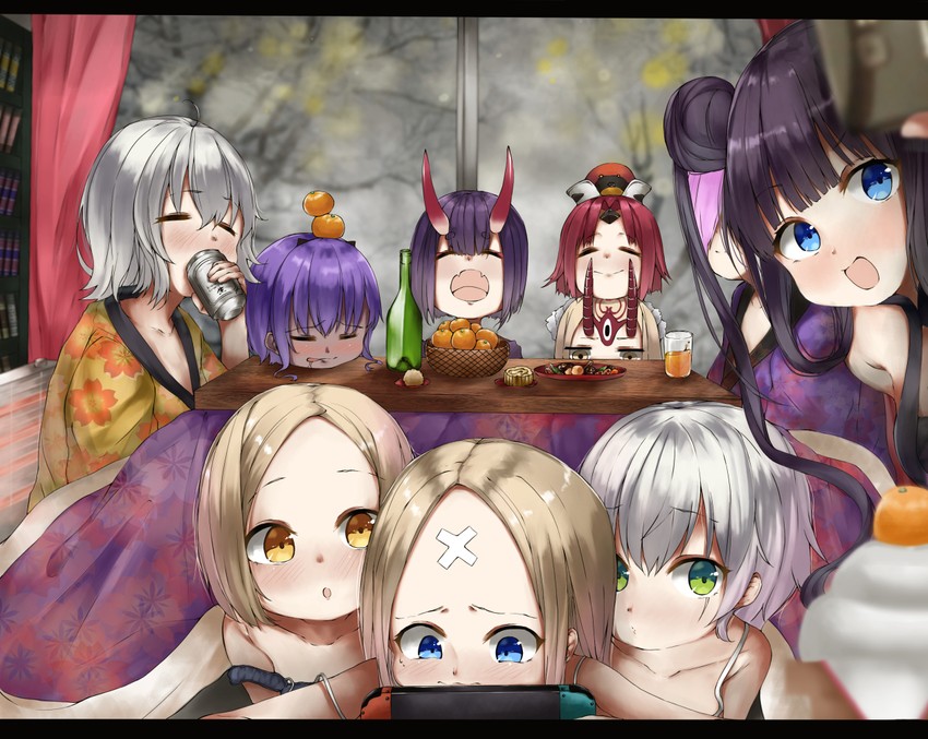mash kyrielight, jeanne d'arc alter, abigail williams, shuten douji, jack the ripper, and 5 more (fate and 1 more) drawn by parusu_(ehyfhugj)