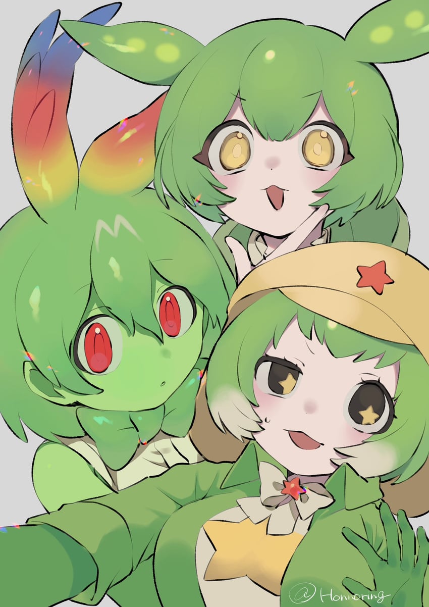 zundamon, cellval, and keroro (kemono friends and 4 more) drawn by honnoring