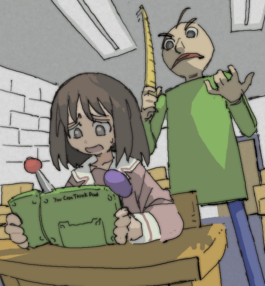 kasuga ayumu and baldi (azumanga daioh and 1 more) drawn by pantsu-ripper