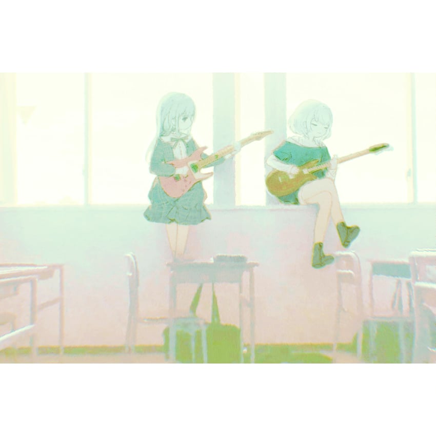 wakaba mutsumi and kaname raana (bang dream! and 1 more) drawn by cui_cui_shu_bing_juan