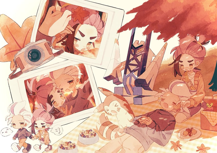 kieran, furret, applin, drayton, and archaludon (pokemon and 1 more) drawn by r127125