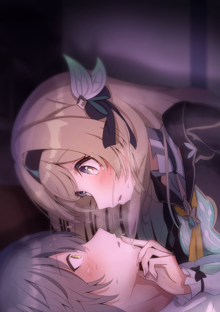 trailblazer, firefly, and caelus (honkai and 1 more) drawn by mashiro_(user_65392488)