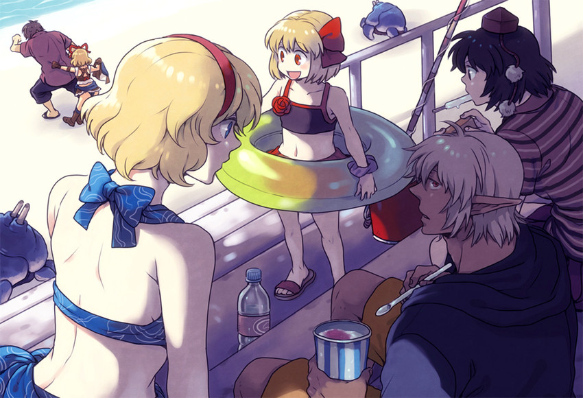 alice margatroid, shameimaru aya, rumia, medicine melancholy, and buront (touhou and 1 more) drawn by emu_(losspass)