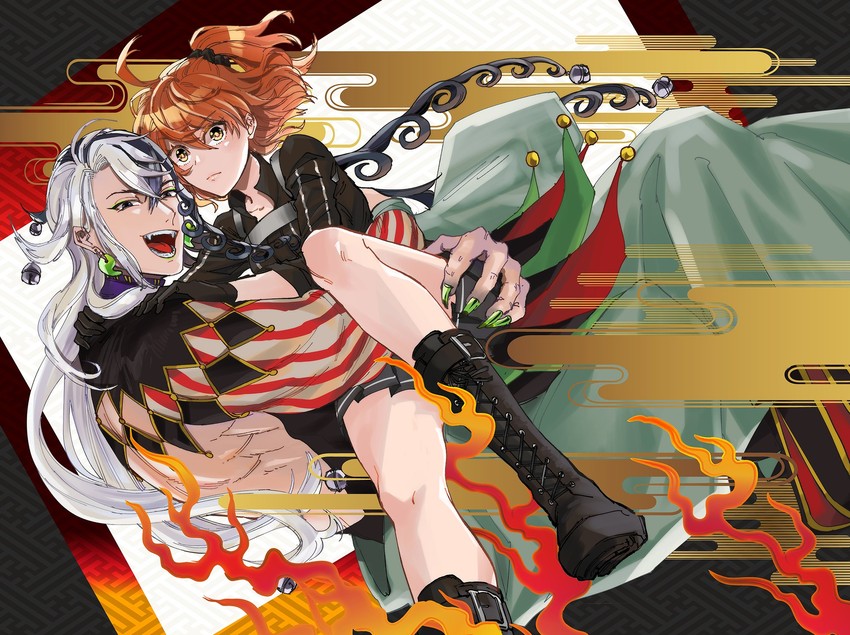 fujimaru ritsuka and ashiya douman (fate and 1 more) drawn by amunko