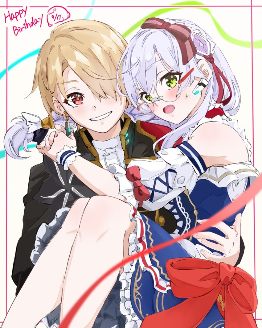 kayamori ruka and izumi yuki (heaven burns red) drawn by asngi_1027hana