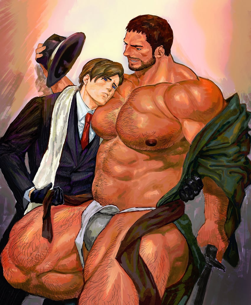 leon s. kennedy and chris redfield (resident evil and 1 more) drawn by 123456dyom
