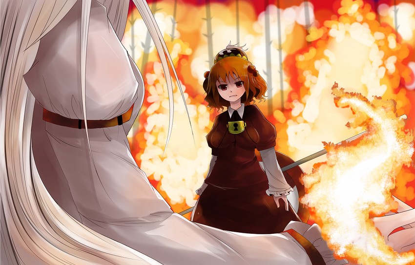 fujiwara no mokou and kawashiro mitori (original and 1 more) drawn by arano_oki