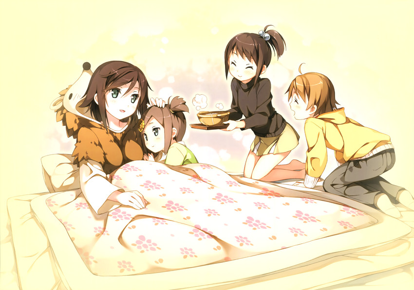 tsutsukakushi tsukiko, yokodera youto, tsutsukakushi tsukushi, and tsutsukakushi tsukasa (hentai ouji to warawanai neko.) drawn by kantoku