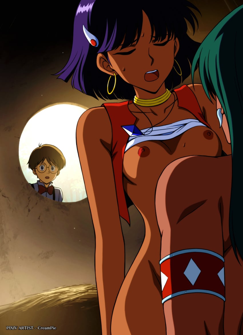 nadia la arwall, jean roque lartigue, and hama-hama (fushigi no umi no nadia) drawn by creampie_(artist)