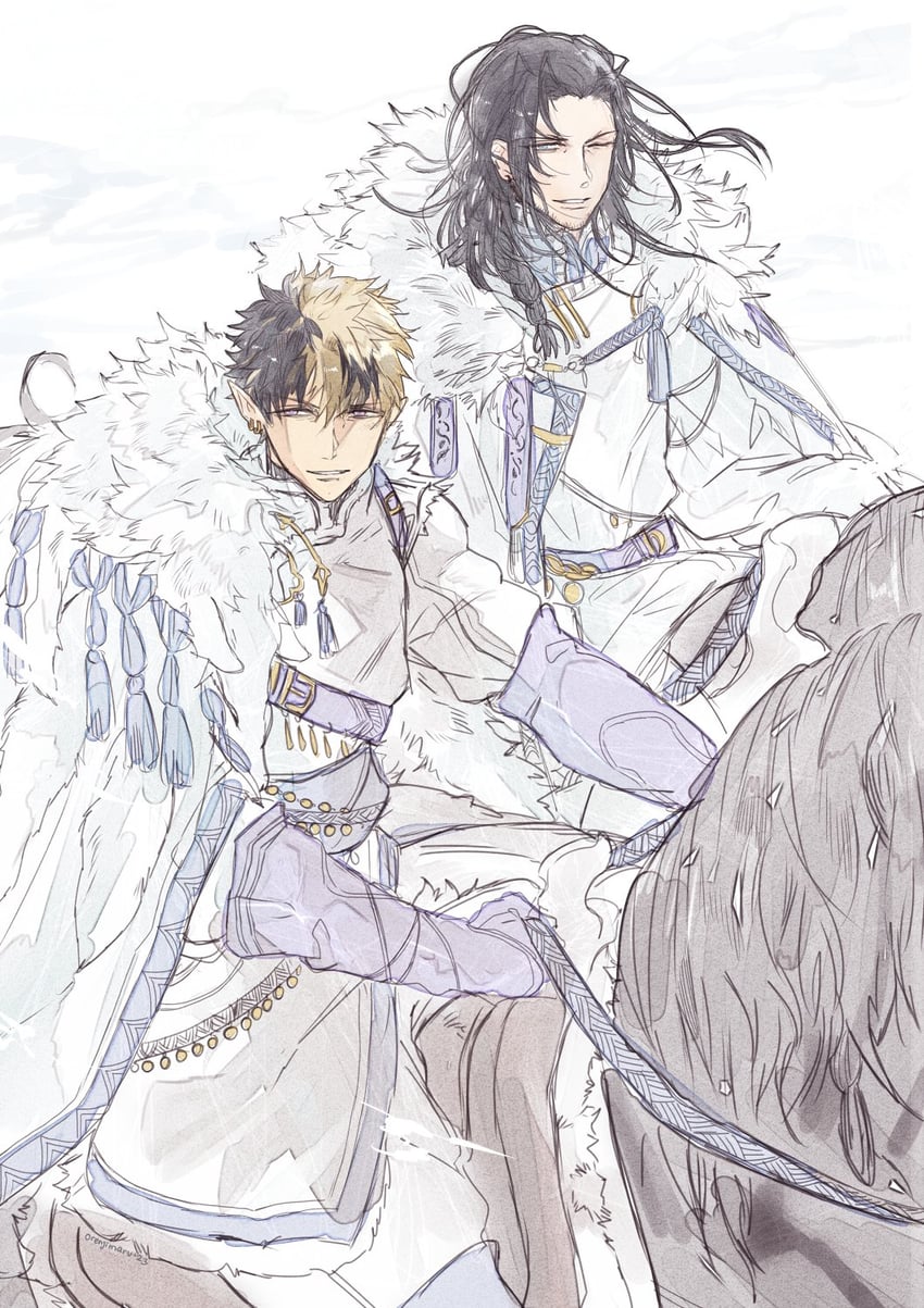 josuiji shinri and crimzon ruze (holostars and 1 more) drawn by orenjimaru