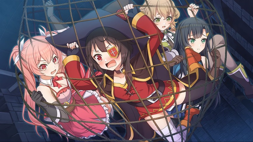 megumin, lia, erika, and cielo (kono subarashii sekai ni shukufuku wo! and 1 more)