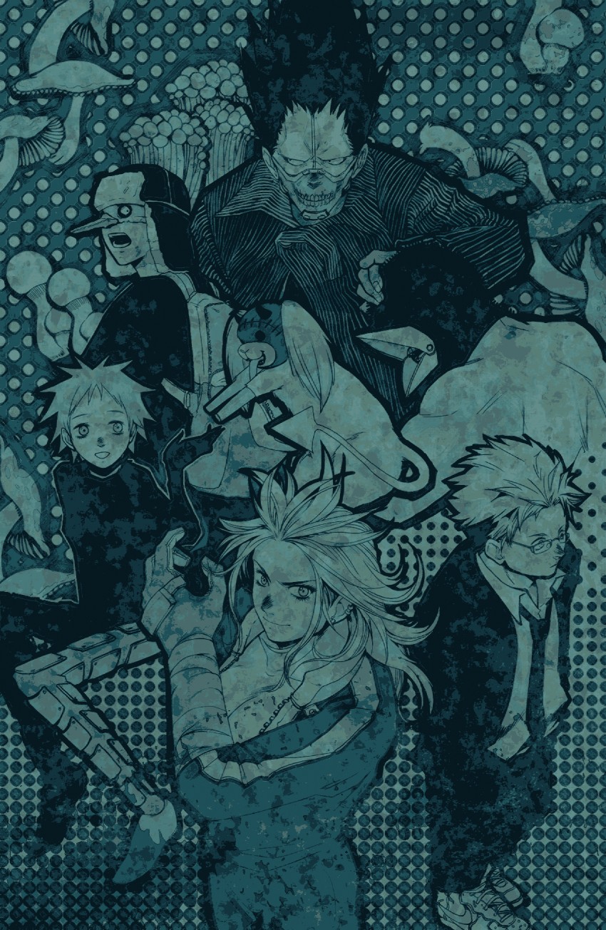 noi, shin, ebisu, en, kikurage, and 2 more (dorohedoro) drawn by kuji
