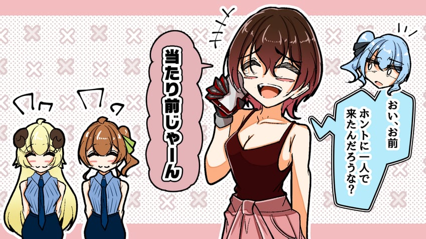 hoshimachi suisei, natsuiro matsuri, tsunomaki watame, and roboco-san (hololive and 1 more) drawn by giyou70842919