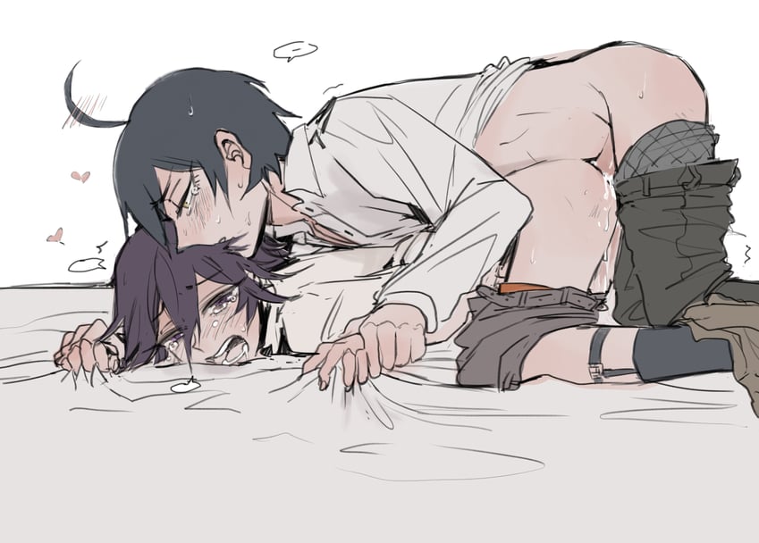 oma kokichi and saihara shuichi (danganronpa and 1 more) drawn by 2cao