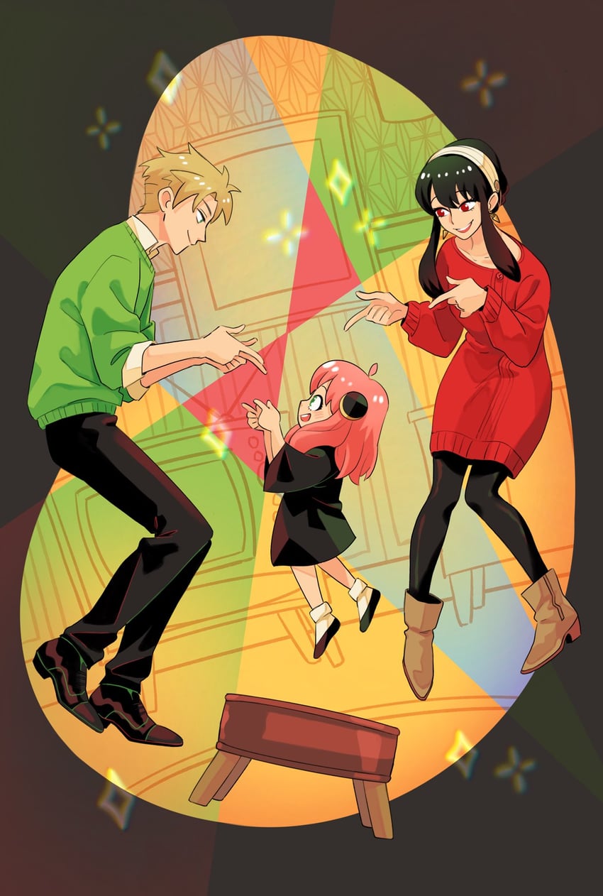 yor briar, anya, and twilight (spy x family) drawn by ginkoseed