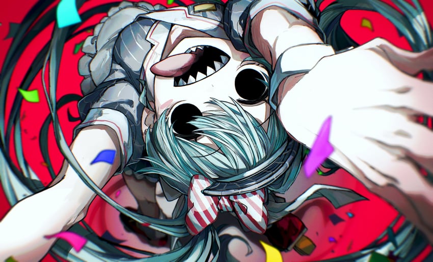 hatsune miku (vocaloid and 1 more) drawn by nagamu_(ngm)