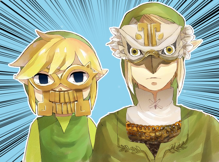 link and toon link (the legend of zelda and 2 more) drawn by totsuji_rio
