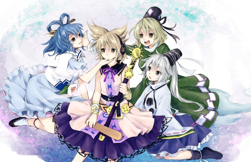 toyosatomimi no miko, mononobe no futo, kaku seiga, and soga no tojiko (touhou) drawn by makuwauri