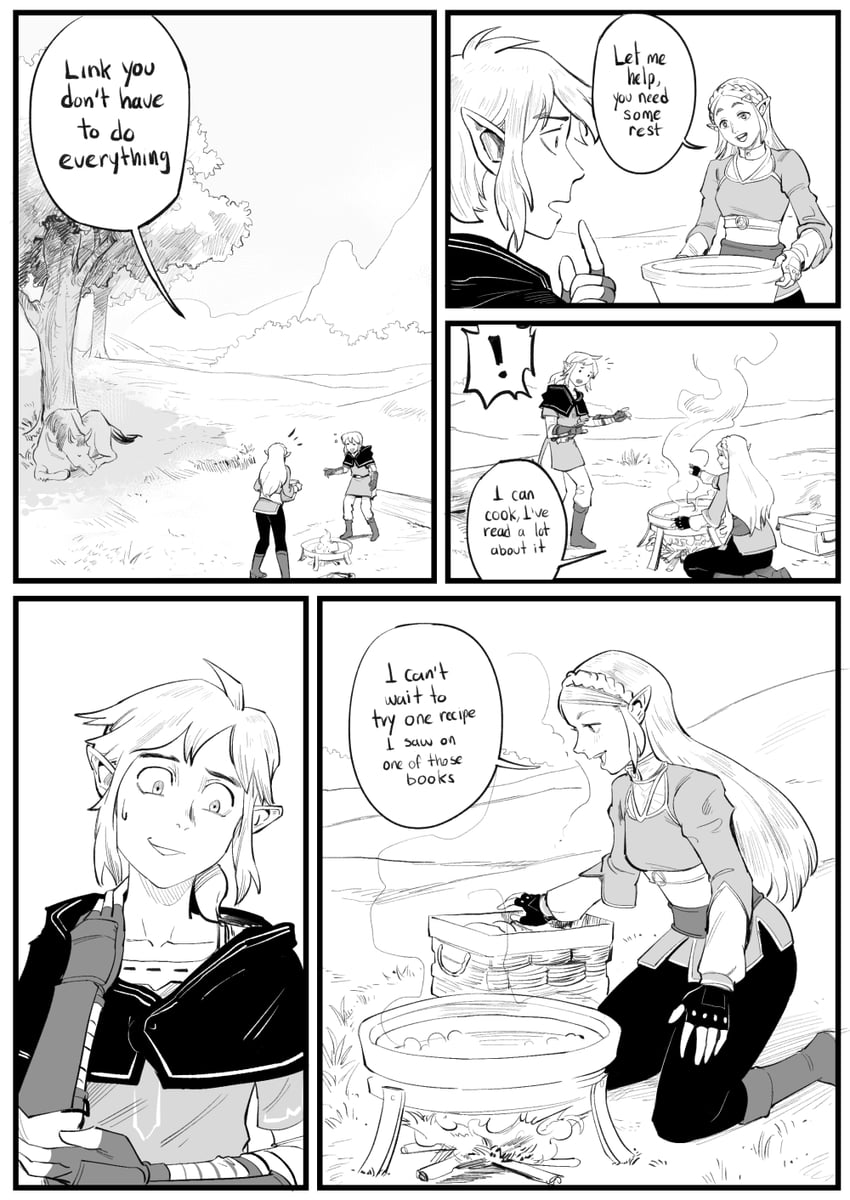 link and princess zelda (the legend of zelda and 1 more) drawn by betofu