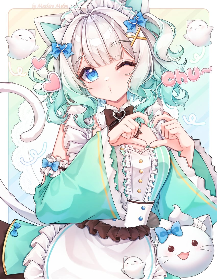mint fantome and wisps (indie virtual youtuber) drawn by masshiromelon