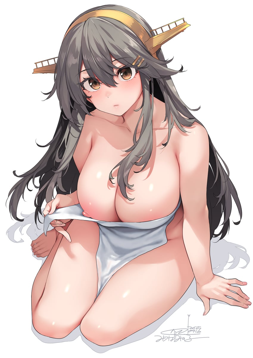 haruna and haruna kai ni (kantai collection) drawn by mitsuba_minoru