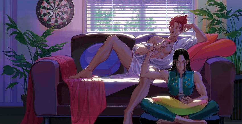 hisoka morow and illumi zoldyck (hunter x hunter) drawn by kuhuo