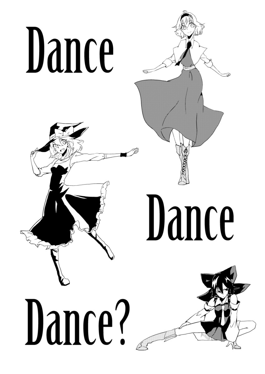 hakurei reimu, kirisame marisa, and alice margatroid (touhou) drawn by hisany-spacecrayon