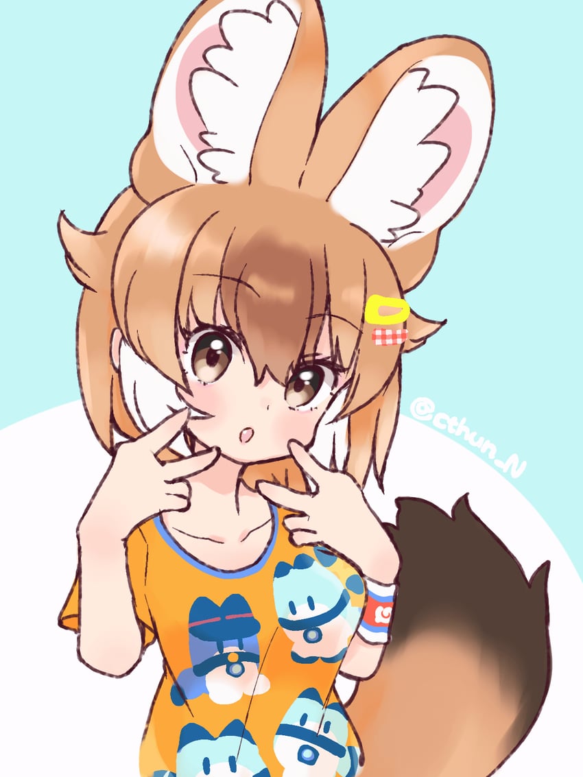 lucky beast and dhole (kemono friends and 1 more) drawn by cthun_n