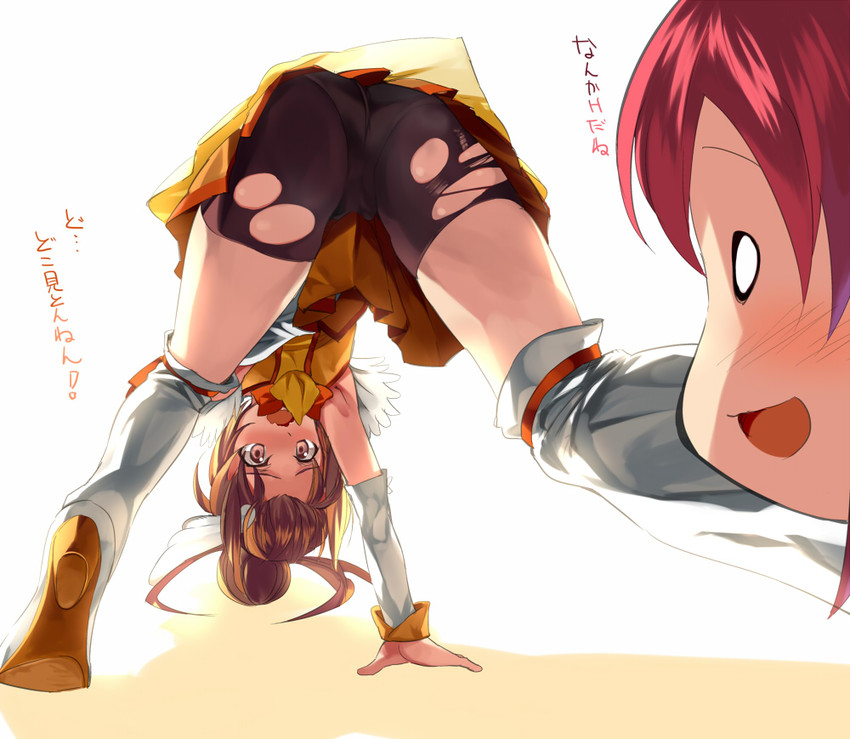 hino akane, hoshizora miyuki, cure happy, and cure sunny (precure and 1 more) drawn by kabocha_(monkey4)