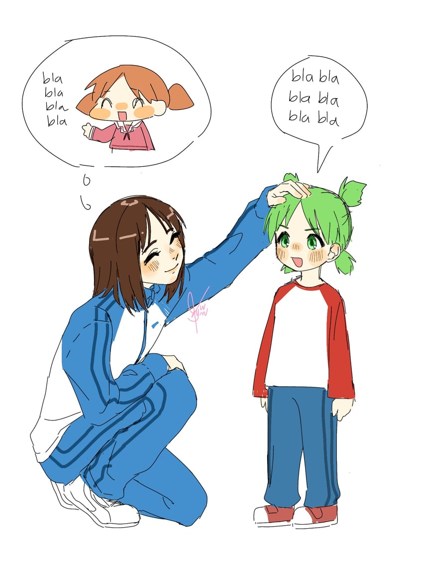kasuga ayumu, koiwai yotsuba, and mihama chiyo (azumanga daioh and 1 more) drawn by kyuunn