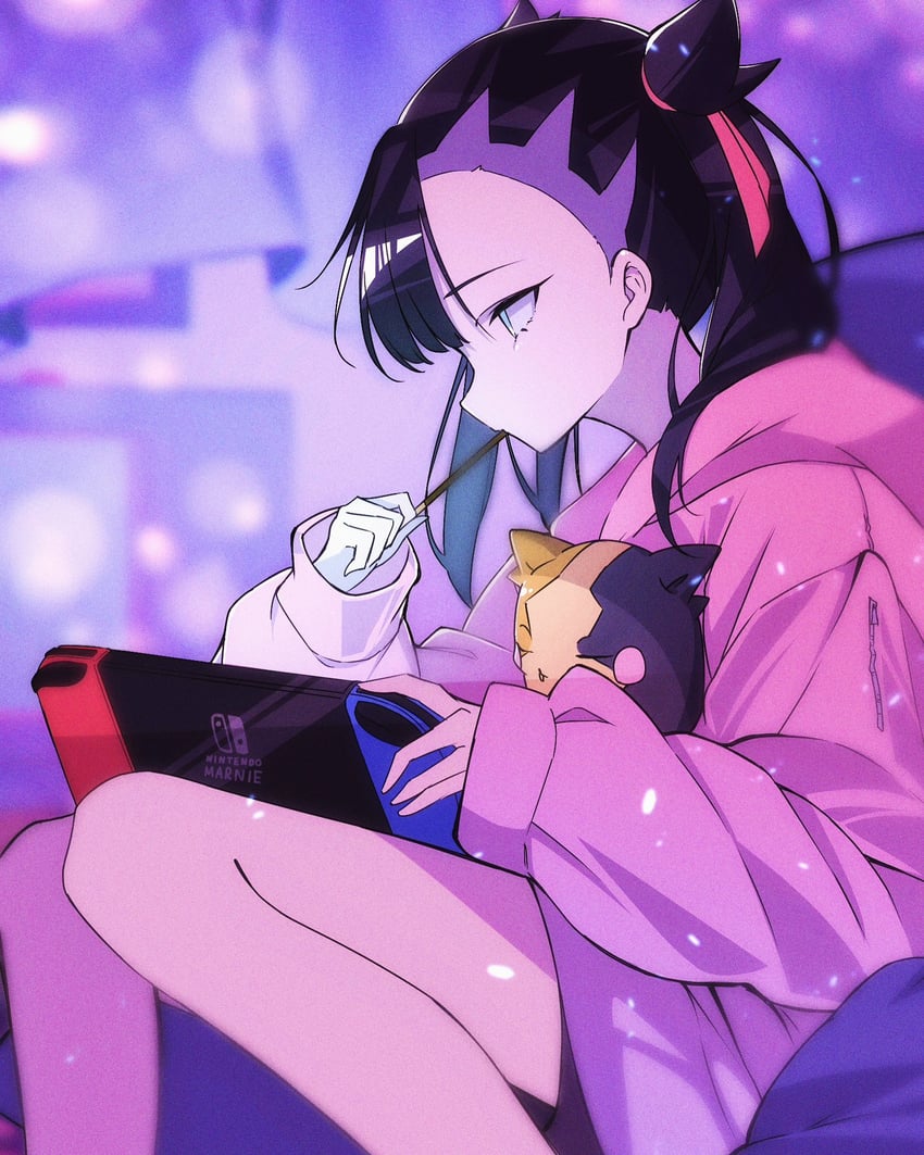 marnie and morpeko (pokemon and 1 more) drawn by marie_(pixiv59672544)