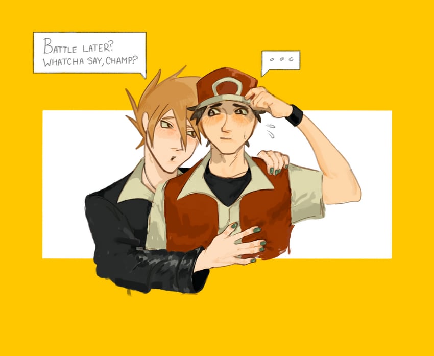 red and blue oak (pokemon and 2 more) drawn by feyandco